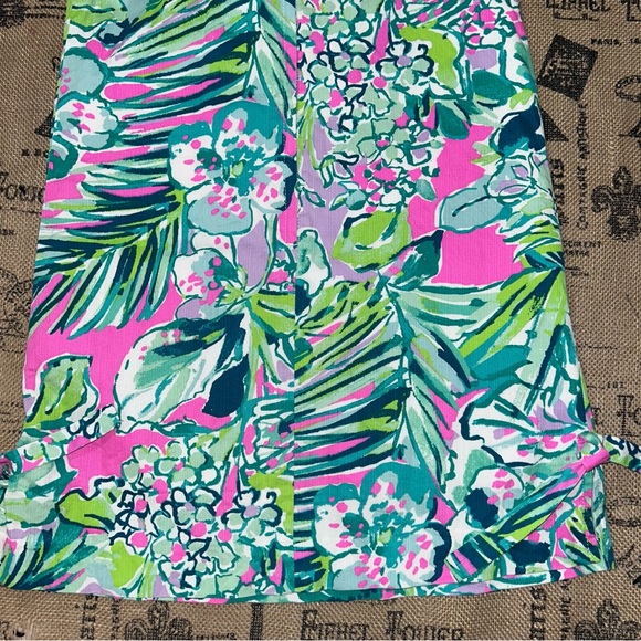 Lilly Pulitzer Little Girl’S Green/Multi Palm Beach Shift Dress Size 7 - Picture 11 of 15